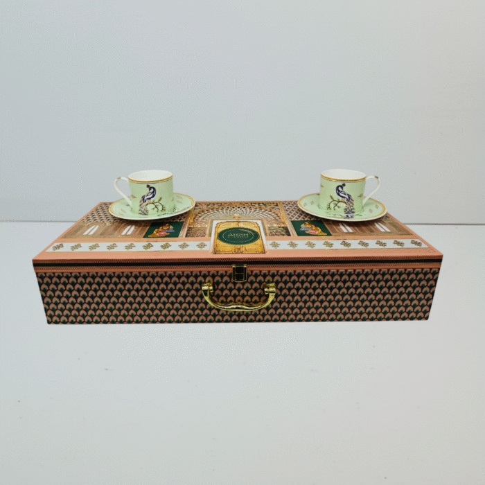 Arsh Regal Peacock Cup & Saucer Set, 160 ml, 12 pieces, Set of 6 Cup and 6 Saucers, Luxury Box Packing - Image 2