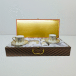 Arsh Majestic Gold Cup & Saucer Set, 160 ml, 12 pieces, Set of 6 Cup and 6 Saucers, Luxury Box Packing