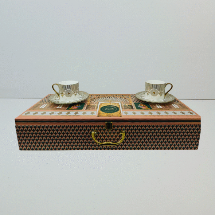 Arsh Majestic Gold Cup & Saucer Set, 160 ml, 12 pieces, Set of 6 Cup and 6 Saucers, Luxury Box Packing - Image 2