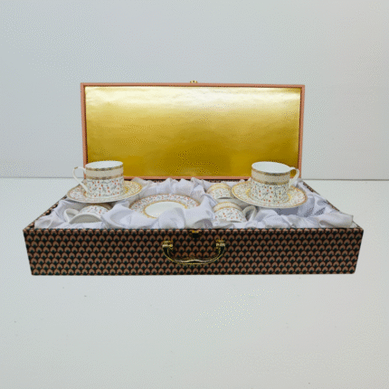 Arsh Floral Glow Cup & Saucer Set, 160 ml, 12 pieces, Set of 6 Cup and 6 Saucers, Luxury Box Packing