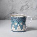 India Circus Snack Set - with Tea, Coffee Mugs and Snack Platter with Dip Bowl Set for Snacks, Hot Drinks, Gifting. Set of 7 pcs, Oceanic Opulence - Image 3