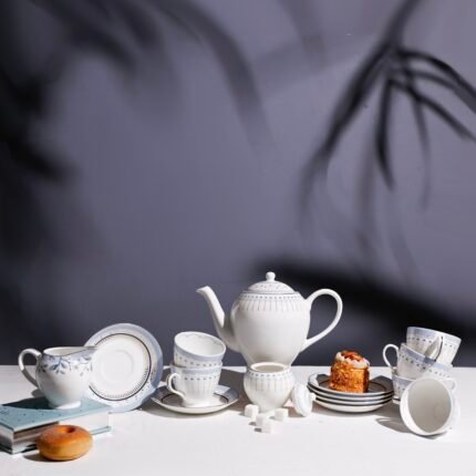 The Wishing Chair Tea Set, 15 pieces, 6 Cup 6 Saucer 1 Milk Pot 1 Sugar Pot 1 Tea Pot, River