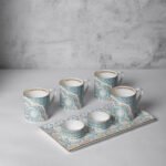 India Circus Snack Set - with Tea, Coffee Mugs and Snack Platter with Dip Bowl Set for Snacks, Hot Drinks, Gifting. Set of 7 pcs, Regal Romance - Image 2