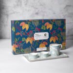 India Circus Snack Set - with Tea, Coffee Mugs and Snack Platter with Dip Bowl Set for Snacks, Hot Drinks, Gifting. Set of 7 pcs, Regal Romance