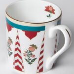 India Circus Snack Set - with Tea, Coffee Mugs and Snack Platter with Dip Bowl Set for Snacks, Hot Drinks, Gifting. Set of 7 pcs, Blushed Orchard - Image 4