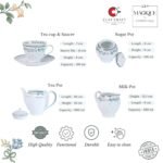 The Wishing Chair Tea Set, 15 pieces, 6 Cup 6 Saucer 1 Milk Pot 1 Sugar Pot 1 Tea Pot, Emerald Ribbon - Image 2
