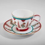 India Circus Tea Set, 15 pieces, 6 Cup 6 Saucer 1 Milk Pot 1 Sugar Pot 1 Tea Pot,  Blushed Orchard - Image 2