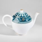 India Circus Tea Set, 15 pieces, 6 Cup 6 Saucer 1 Milk Pot 1 Sugar Pot 1 Tea Pot,  Oceanic Opulence - Image 5