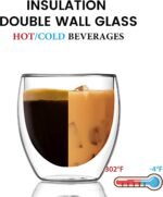 Dried Flowers Double Wall Borosilicate Glass Mug with handle, Cup, Double Wall Mug,  Insulated Wall Mug for Tea, Coffee, Energy Drinks, 250 ml, Single Piece - Image 3