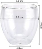 Dried Flowers Double Wall Borosilicate Glass Mug with handle, Cup, Double Wall Mug,  Insulated Wall Mug for Tea, Coffee, Energy Drinks, 250 ml, Single Piece - Image 4