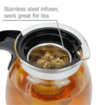 Glass Kettle with Fine Mesh Infuser/Strainer,  Perfect for Hot Beverages, 1 Litre, Single Piece Box Packing - Image 2