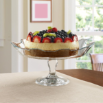 Pasabahce Footed Service Plate for gatherings / Patisserie Service Glass Plate Cake Server , Single Piece