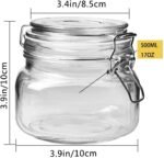 500ml Glass Storage Jars with Clip Top Lid, Round Food Canisters with Airtight Lid - Image 2