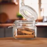 500ml Glass Storage Jars with Clip Top Lid, Round Food Canisters with Airtight Lid