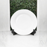 Octa Quarter Plate with wavy pattern 7" Ceramic BnB Plate, Snack Plate, Set of 6, Plain White