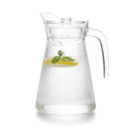 Elegant textured glass water jug with 1500 ml capacity, Glass Pitcher with Lid Water Jug, Single Piece - Image 2