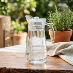 Elegant textured glass water jug with 1700 ml capacity, Glass Pitcher with Lid Water Jug, Single Piece - Image 2