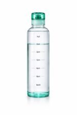 Premium Borosilicate Glass Water Bottle with Time Marker,  500ml, Green - Image 2