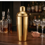 Stainless Steel, Cocktail Shaker with Built-in Strainer, Gold PVD, 750 ml, Single Piece
