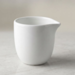 White Ceramic Dune Creamer 50 ml without handle, Single Piece Creamer, For Milk, Tea and Coffee