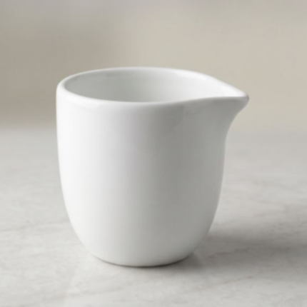 White Ceramic Dune Creamer 50 ml without handle, Single Piece Creamer, For Milk, Tea and Coffee