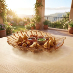 Glass Leaf Elegance Platter, Single Piece, Amber Color - Image 3
