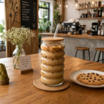 Premium Spiral Glass Jar with Bamboo Lids and Straws, 540 ML, For Iced Coffee Cup,Smoothie Cups, Ideal for Bubble Tea, Single Piece, Glass Soda Can Jar - Image 3