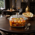 Square Glass Donga with Rounded Lid, 1500 ml, Single Piece, Transparent Glass - Image 3