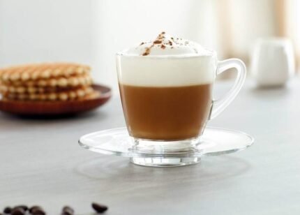 Ocean Espresso (Demitasse) Cup Saucer Set, 70 ml, Set of 12, 6 Cup and 6 Saucers, Transparent