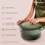 TRAMONTINA Bestow Round Dutch Oven 3.3L with Lid,  Enameled Cast Iron Casserole Pot & Biryani Pot , Red, Single Piece - Image 3