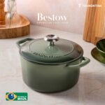 TRAMONTINA Bestow Round Dutch Oven 3.3L with Lid,  Enameled Cast Iron Casserole Pot & Biryani Pot , Red, Single Piece - Image 4