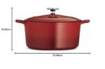 TRAMONTINA Bestow Round Dutch Oven 5.2L with Lid,  Enameled Cast Iron Casserole Pot & Biryani Pot , Red, Single Piece - Image 2