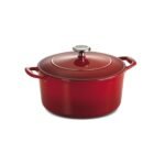 TRAMONTINA Bestow Round Dutch Oven 5.2L with Lid,  Enameled Cast Iron Casserole Pot & Biryani Pot , Red, Single Piece - Image 3