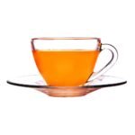 Ocean Cosmo Cup Saucer Set, 230 ml, Set of 12, 6 Cup and 6 Saucers, Transparent - Image 2