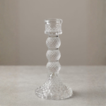 Elegant Crystal-Cut Glass Candle Stand, 6 inch, Single Piece - Image 2