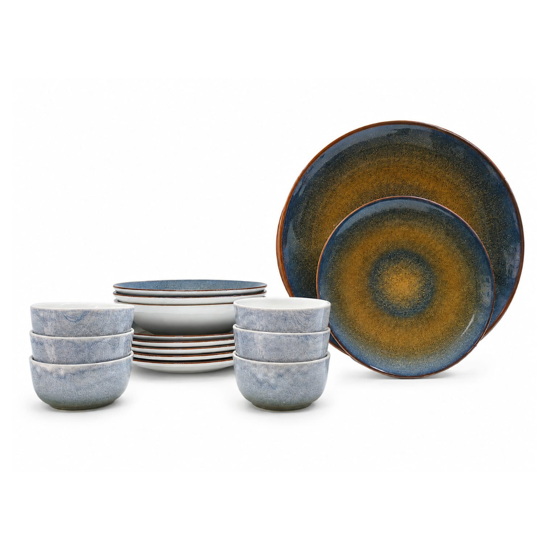 18 Exclusive Clay Craft Molten Earth Dinner Set - 20 Pieces, Serving of 6, Fine Bone China - Image 1