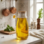 Premium Glass Oil Dispenser with Silicone-Tip Spoutm 1000 ml, Single Piece - Image 2