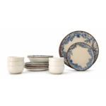 Exclusive Clay Craft Indigo Bloom Dinner Set - 20 Pieces, Serving of 6, Fine Bone China