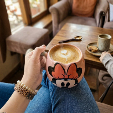 Clay Craft Disney Minnie Mouse Ceramic Coffee & Milk Mug, 500 ml, Single Piece