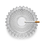 Premium 7-Inch Crystal-Cut Glass Ashtray , Single Piece - Image 2