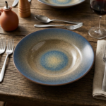 Molten Earth, Ceramic 9″ Soup Plate / Pasta Plate with Digital Print, Set of 2 - Image 2