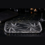Luxe Rectangular Crystal Glass Serving Platter (14" x 7"), Single Piece - Image 2
