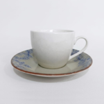 24 piece Clay Craft Digitally Printer Exclusive Ceramic cup and saucer set , Indigo Bloom, 200 ml (12 CUPS + 12 SAUCER) - Image 2