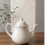 Clay Craft Fine Bone China Tea Kettle/Tea Pot with Gold Line Work, 650 ml, Single Piece,  Classic Design for Serving Coffee, Tea and Herbal Infusions - Image 2
