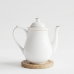 Clay Craft Fine Bone China Tea Kettle/Tea Pot with Gold Line Work, 930 ml, Single Piece,  Classic Design for Serving Coffee, Tea and Herbal Infusions - Image 3
