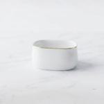 White Ceramic Sugar Sachet OB shape with gold line, Single Piece, for Sugar Packets, Tea bags etc - Image 3
