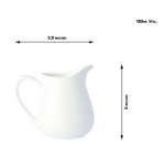 White Ceramic Creamer 150 ml with gold line, Single Piece Creamer, For Milk, Tea and Coffee - Image 3