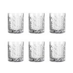 Leatherite Gift Box LUCARIS KIN Double Rock 350 ml, Premium Crystal Lead Free Glasses, Set of 6